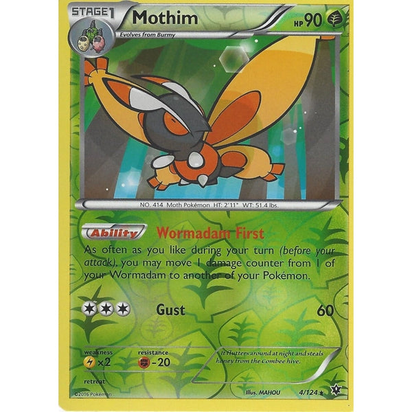 POKEMON XY FATES COLLIDE - MOTHIM - 4/124 REVERSE HOLO