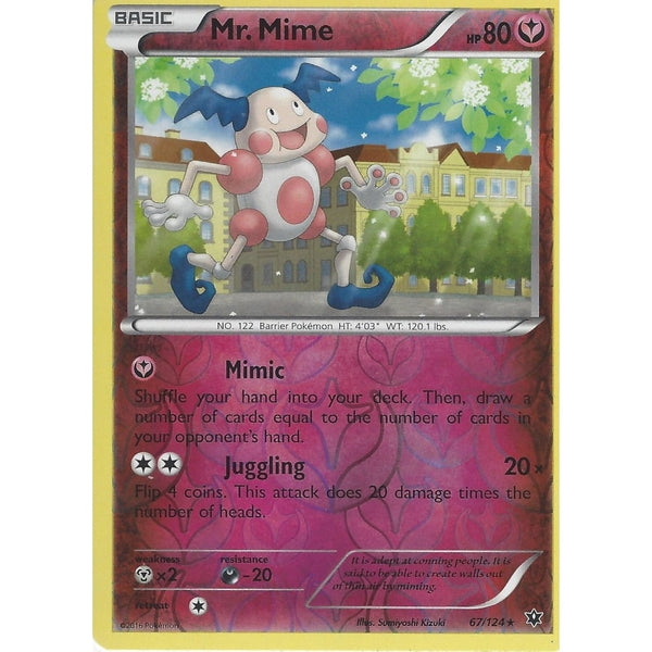 POKEMON XY FATES COLLIDE - MR. MIME - 67/124 REVERSE HOLO