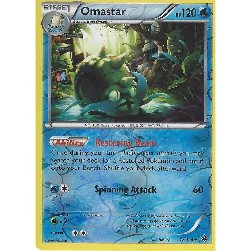 POKEMON XY FATES COLLIDE - OMASTAR - 18/124 REVERSE HOLO - Recaptured LTD POKEMON XY FATES COLLIDE - OMASTAR - 18/124 REVERSE HOLO - Recaptured LTD
