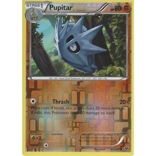 POKEMON XY FATES COLLIDE - PUPITAR - 42/124 REVERSE HOLO