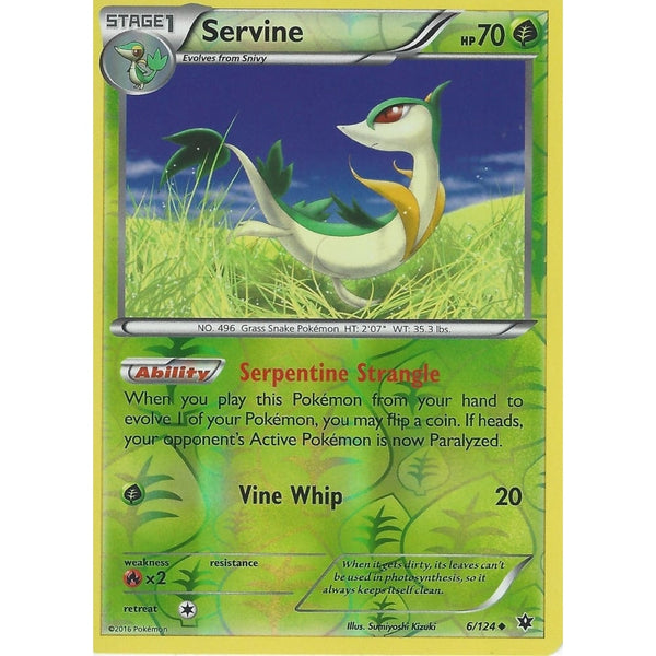 POKEMON XY FATES COLLIDE - SERVINE 6/124 REVERSE HOLO