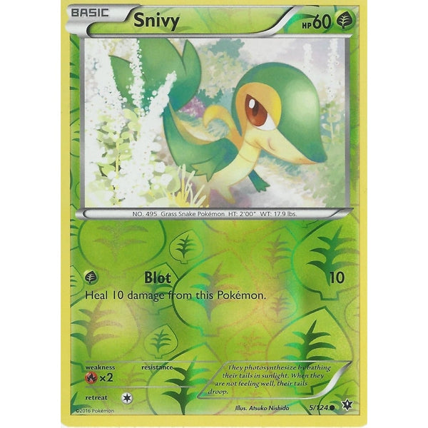 POKEMON XY FATES COLLIDE - SNIVY 5/124 REVERSE HOLO