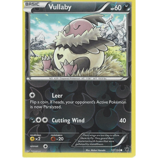 POKEMON XY FATES COLLIDE - VULLABY 57/124 REVERSE HOLO