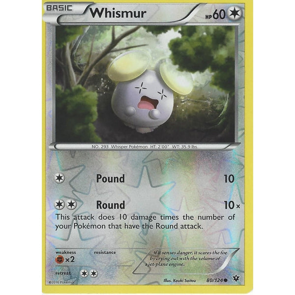 POKEMON XY FATES COLLIDE - WHISMUR 80/124 REVERSE HOLO