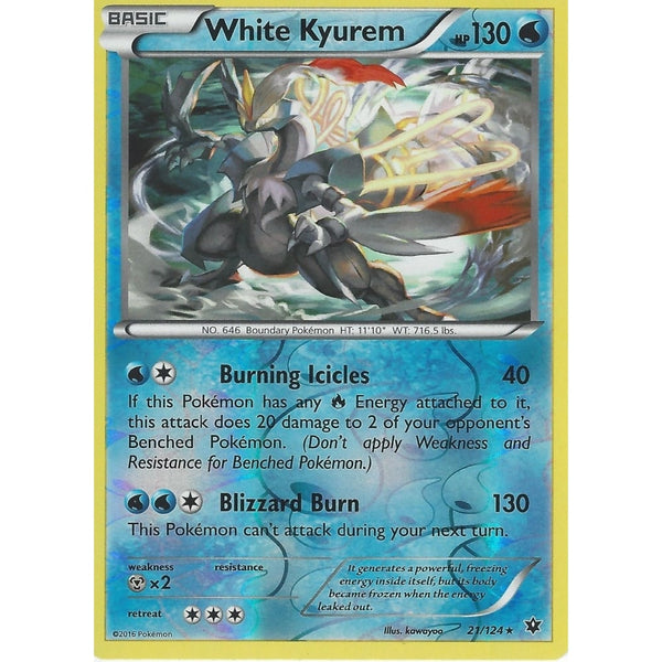 POKEMON XY FATES COLLIDE - WHITE KYUREM 21/124 REVERSE HOLO