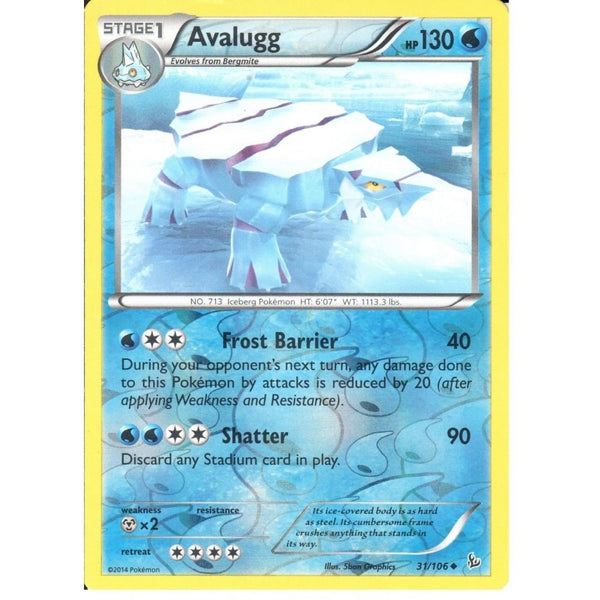 POKEMON XY FLASHFIRE - AVALUGG 31/106 REV HOLO