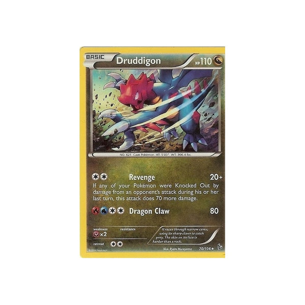 POKEMON XY FLASHFIRE - DRUDDIGON 70/106 HOLO