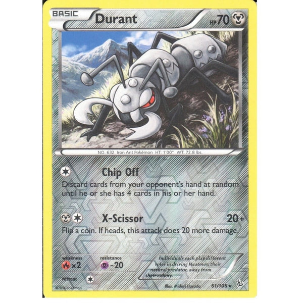 POKEMON XY FLASHFIRE - DURANT 61/106 REV HOLO