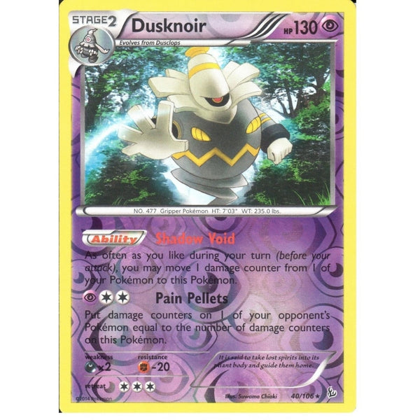 POKEMON XY FLASHFIRE - DUSKNOIR 40/106 REV HOLO