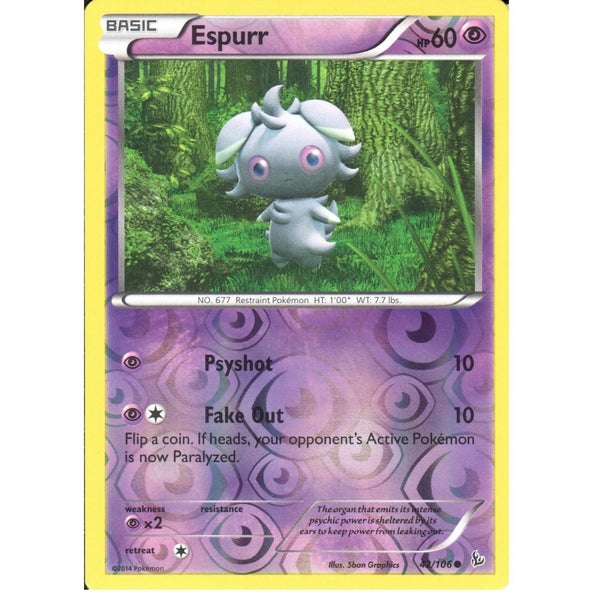 POKEMON XY FLASHFIRE - ESPURR 42/106 REV HOLO