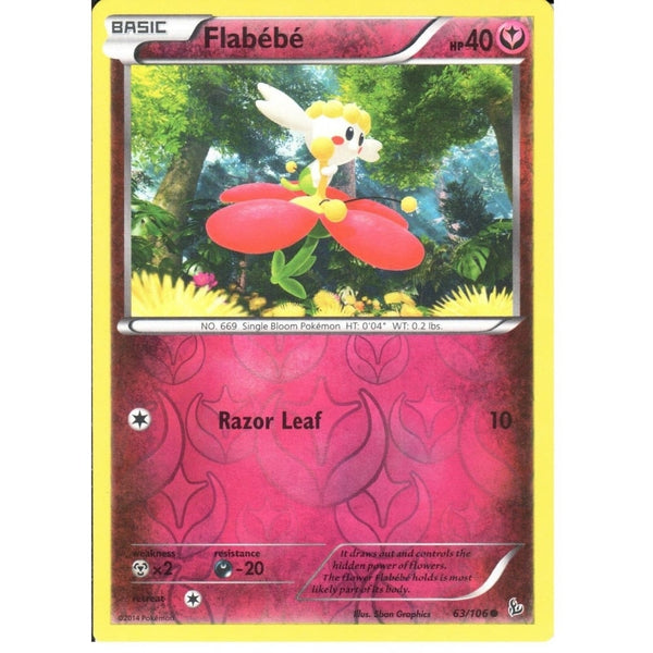 POKEMON XY FLASHFIRE - FLABEBE 63/106 REV HOLO