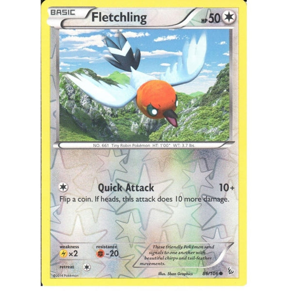 POKEMON XY FLASHFIRE - FLETCHLING 86/106 REV HOLO