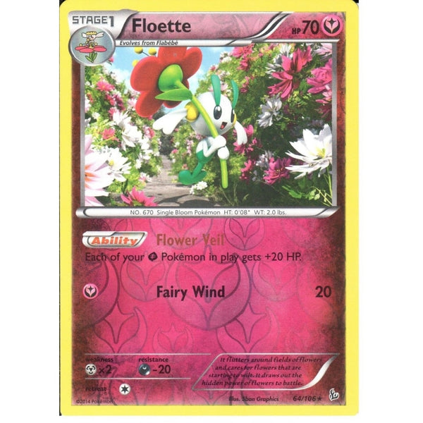 POKEMON XY FLASHFIRE - FLOETTE 64/106 REV HOLO