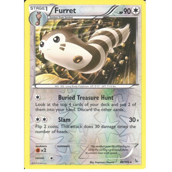 POKEMON XY FLASHFIRE - FURRET 82/106 REV HOLO