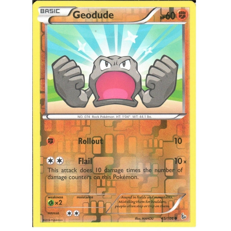 POKEMON XY FLASHFIRE - GEODUDE 45/106 REV HOLO - Recaptured LTD POKEMON XY FLASHFIRE - GEODUDE 45/106 REV HOLO - Recaptured LTD