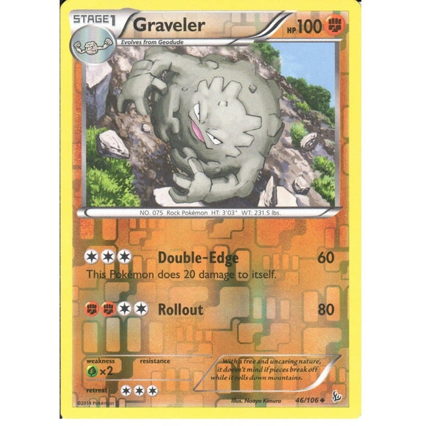 POKEMON XY FLASHFIRE - GRAVELER 46/106 REV HOLO