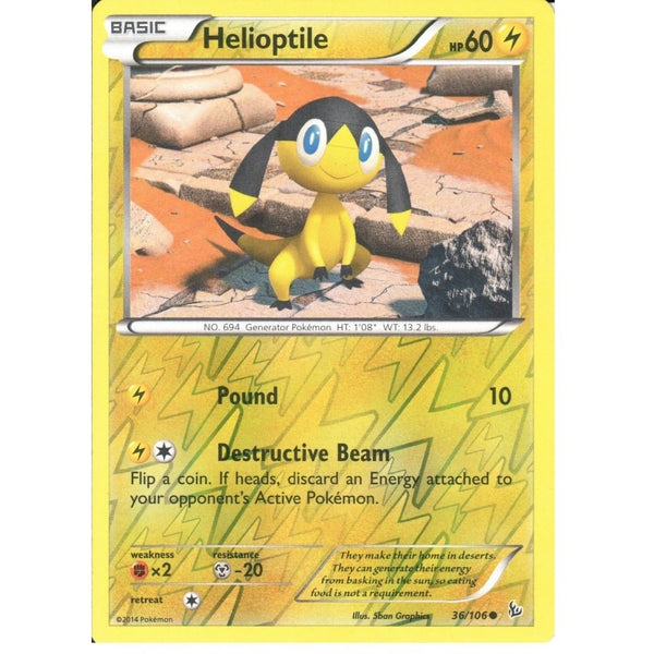 POKEMON XY FLASHFIRE - HELIOPTILE 36/106 REV HOLO