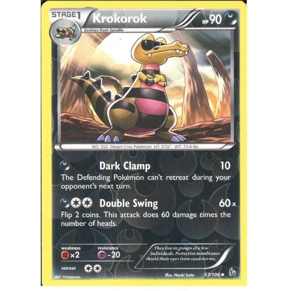 POKEMON XY FLASHFIRE - KROKOROK 57/106 REV HOLO