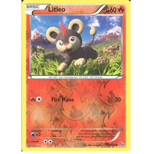 POKEMON XY FLASHFIRE - LITLEO 19/106 REV HOLO