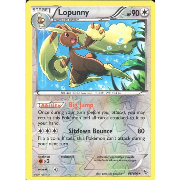 POKEMON XY FLASHFIRE - LOPUNNY 85/106 REV HOLO