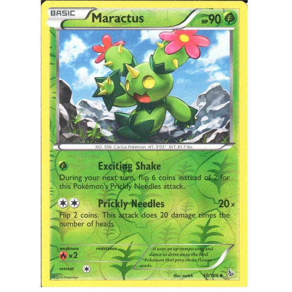 POKEMON XY FLASHFIRE - MARACTUS 10/106 REV HOLO
