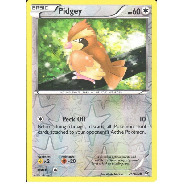POKEMON XY FLASHFIRE - PIDGEY 75/106 REV HOLO