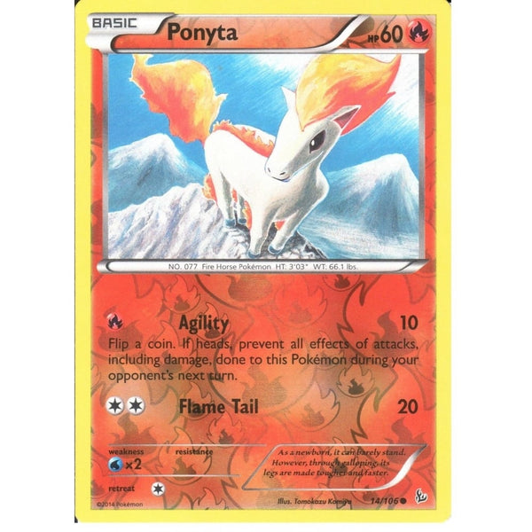 POKEMON XY FLASHFIRE - PONYTA 14/106 REV HOLO