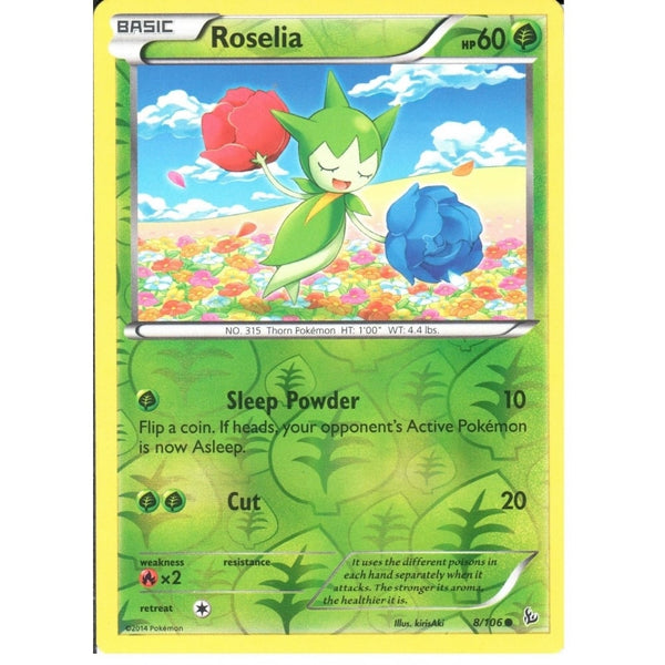 POKEMON XY FLASHFIRE - ROSELIA 8/106 REV HOLO