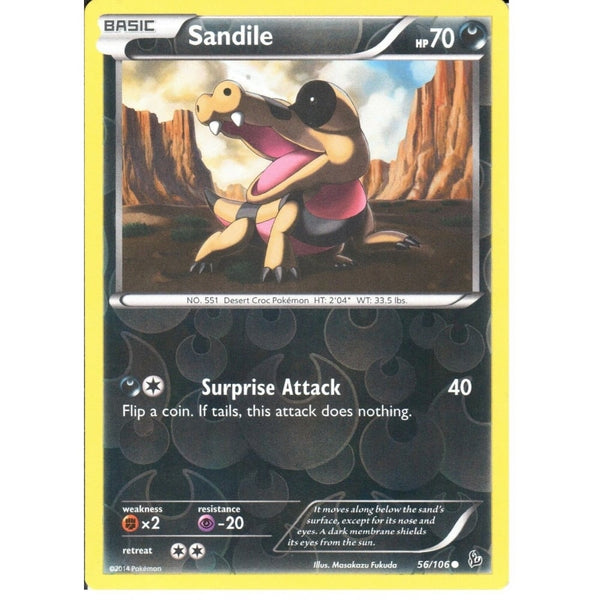 POKEMON XY FLASHFIRE - SANDILE 56/106 REV HOLO