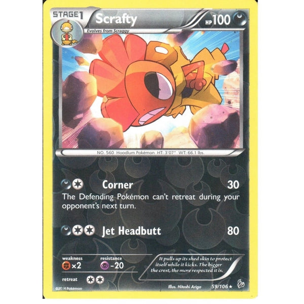 POKEMON XY FLASHFIRE - SCRAFTY 59/106 REV HOLO