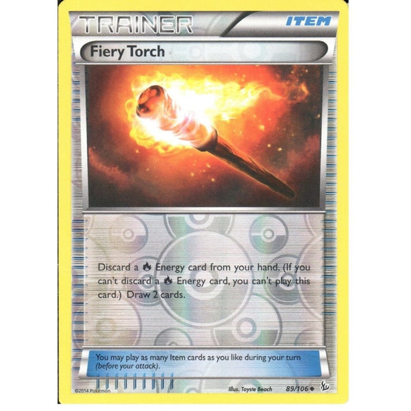 POKEMON XY FLASHFIRE - TRAINER - FIERY TORCH 89/106 REV HOLO