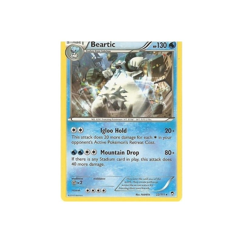 POKEMON XY FURIOUS FISTS - BEARTIC 22/111 RARE