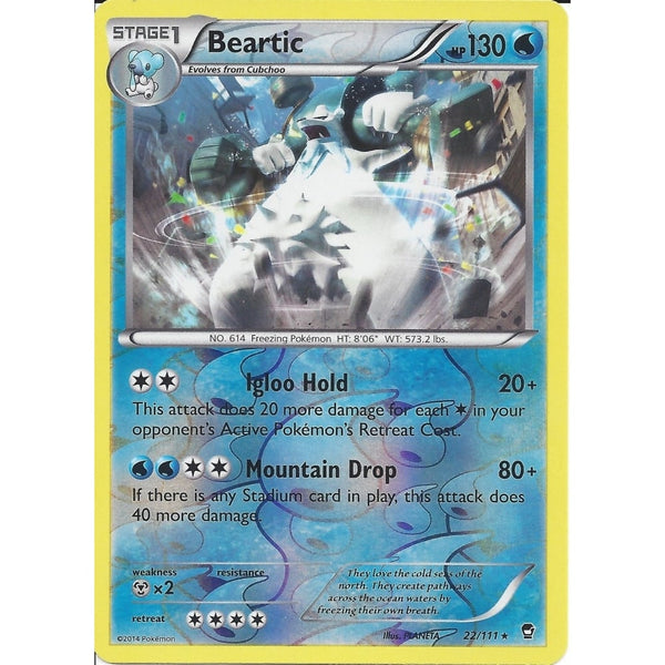 POKEMON XY FURIOUS FISTS - BEARTIC 22/111 REV HOLO