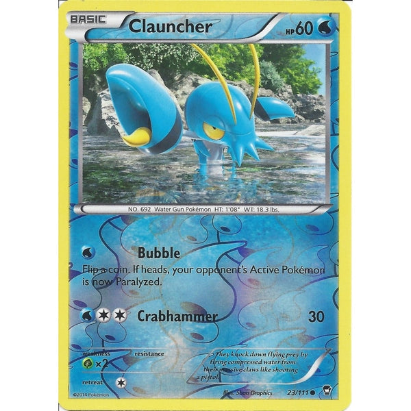 POKEMON XY FURIOUS FISTS - CLAUNCHER 23/111 REV HOLO
