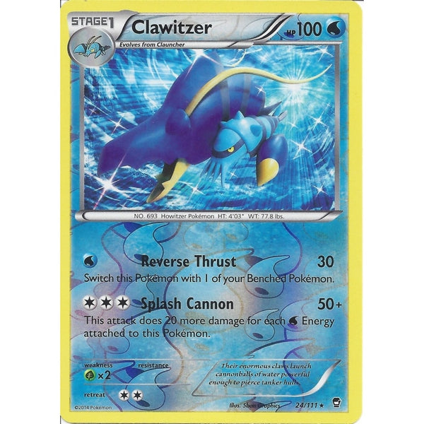 POKEMON XY FURIOUS FISTS - CLAWITZER 24/111 REV HOLO