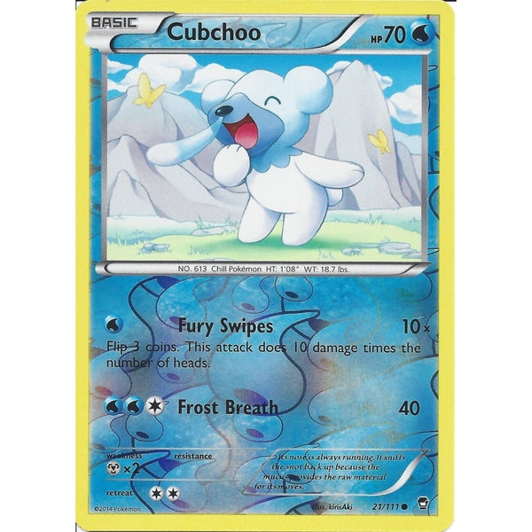 POKEMON XY FURIOUS FISTS - Cubchoo 21/111 REV HOLO