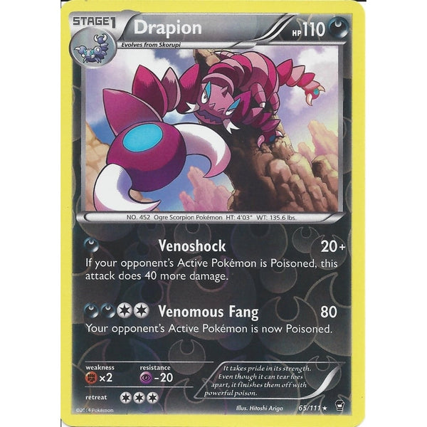POKEMON XY FURIOUS FISTS - DRAPION 65/111 REV HOLO