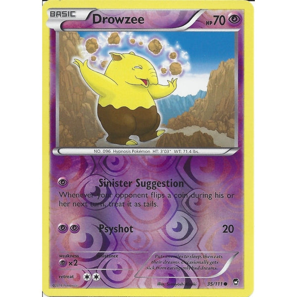 POKEMON XY FURIOUS FISTS - DROWZEE 35/111 REV HOLO