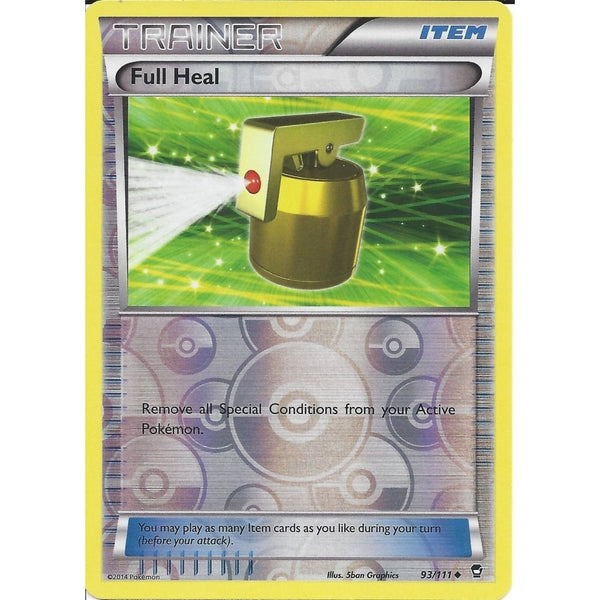 POKEMON XY FURIOUS FISTS - FULL HEAL 93/111 REV HOLO - TRAINER CARD