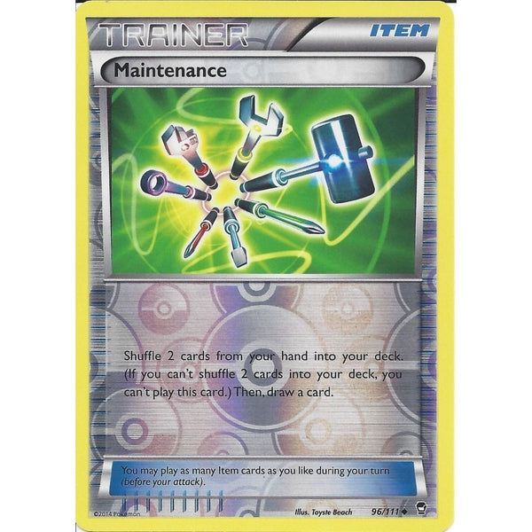 POKEMON XY FURIOUS FISTS - MAINTENANCE 96/111 REV HOLO - TRAINER CARD