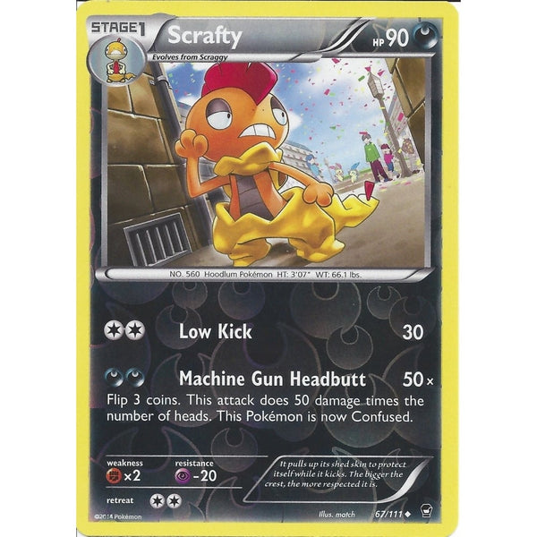 POKEMON XY FURIOUS FISTS - SCRAFTY 67/111 REV HOLO