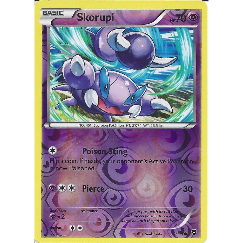 POKEMON XY FURIOUS FISTS - SKORUPI 38/111 REV HOLO - Recaptured LTD