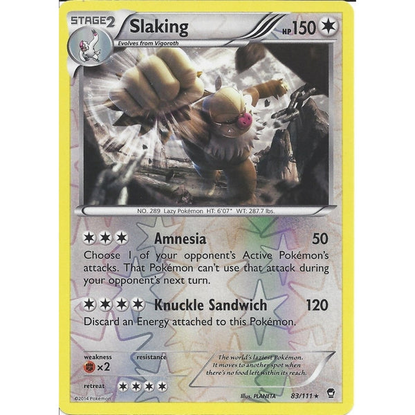 POKEMON XY FURIOUS FISTS - SLAKING 83/111 REV HOLO