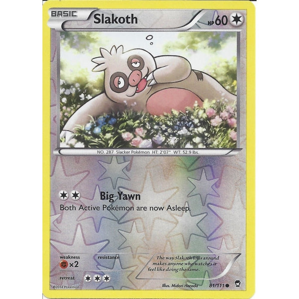 POKEMON XY FURIOUS FISTS - SLAKOTH 81/111 REV HOLO