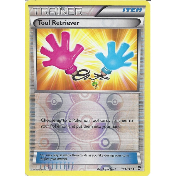 POKEMON XY FURIOUS FISTS - TOOL RETRIEVER 101/111 REV HOLO - TRAINER CARD