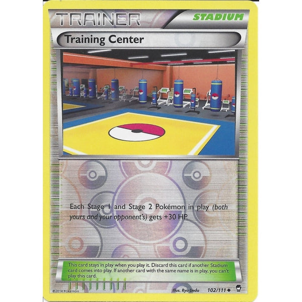 POKEMON XY FURIOUS FISTS - TRAINING CENTER 102/111 REV HOLO - TRAINER CARD