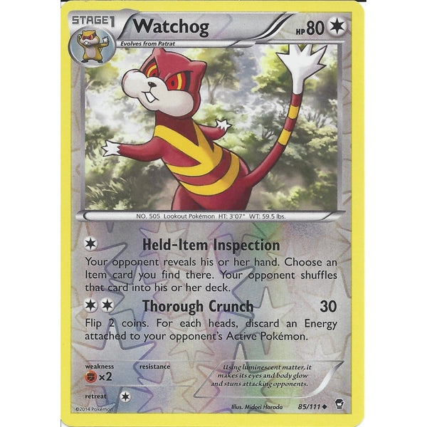 POKEMON XY FURIOUS FISTS - WATCHOG 85/111 REV HOLO