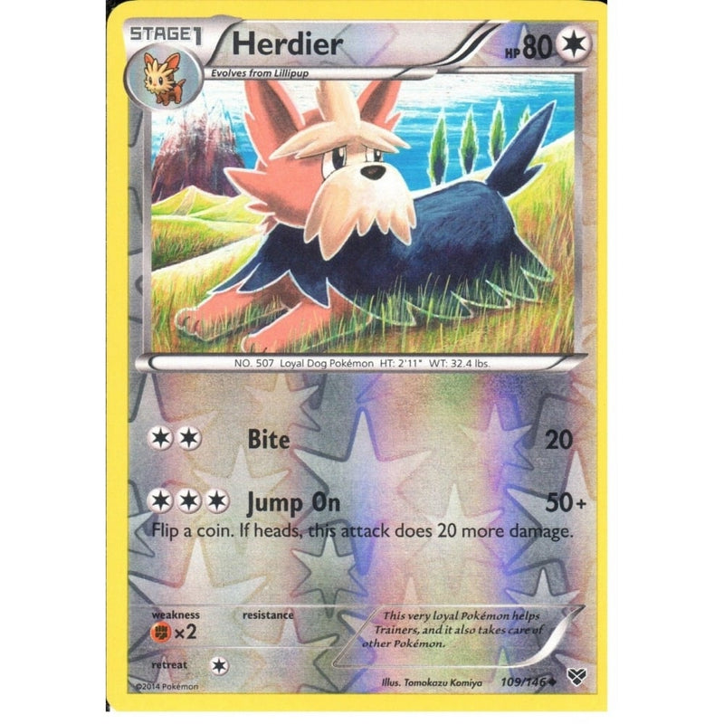 herdier pokemon card value POKEMON XY - HERDIER 109/146 REV HOLO