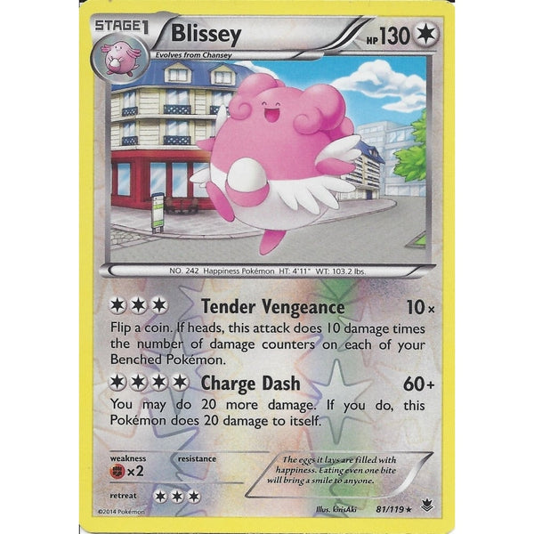 POKEMON XY PHANTOM FORCES - BLISSEY 81/119 REV HOLO