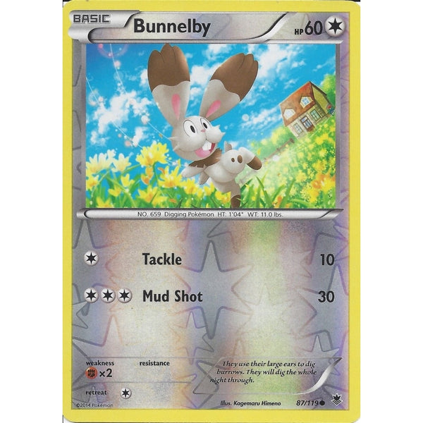 POKEMON XY PHANTOM FORCES - BUNNELBY 87/119 REV HOLO